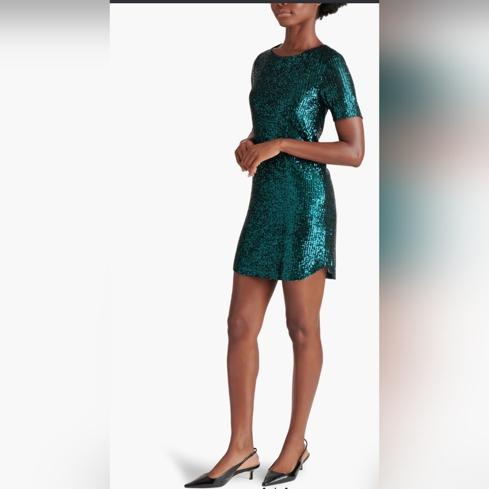 Steve Madden Sequin Deep Teal Tunic Mini Dress Sz Xs (0) NWT
